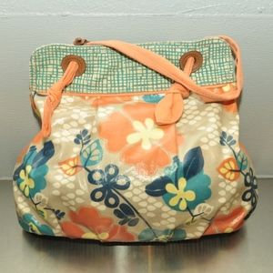 Fossil floral coated canvas tote bag